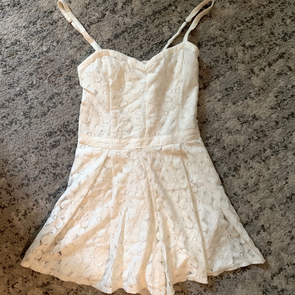 Hollister white lace romper